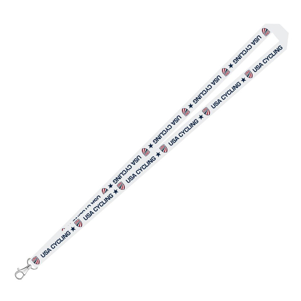USA Cycling Primary Logo Lanyard White