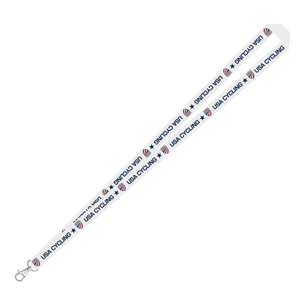USA Cycling Primary Logo Lanyard White