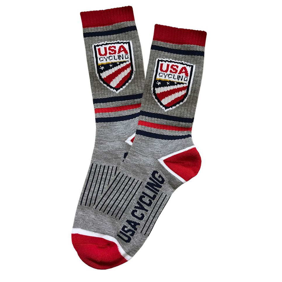USA Cycling Primary Logo Socks Gray